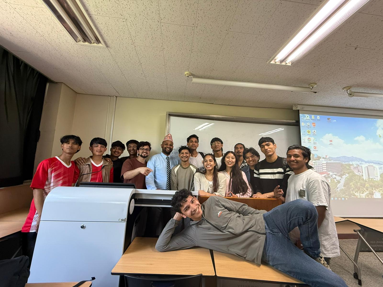 Students at a cultural exchange activity
